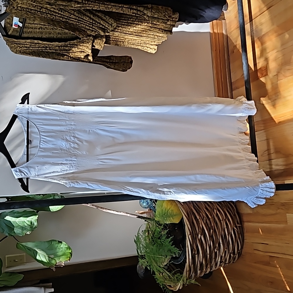 White Cotton Embroidered Dress